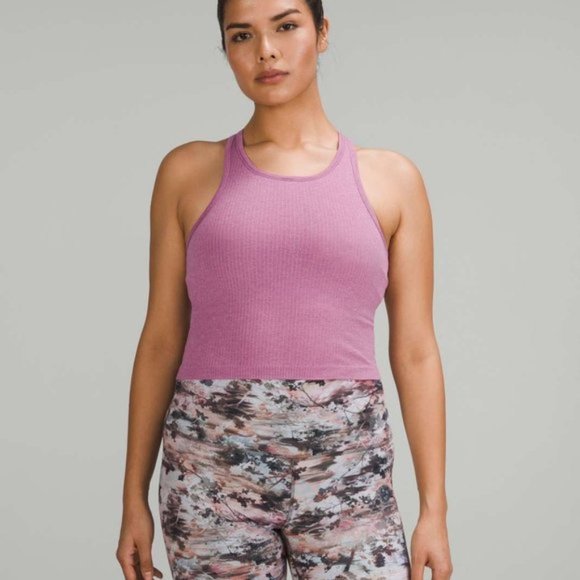 NWOT Lululemon Ebb to Street Cropped Racerback Tank Top - Velvet Dust - Picture 1 of 14